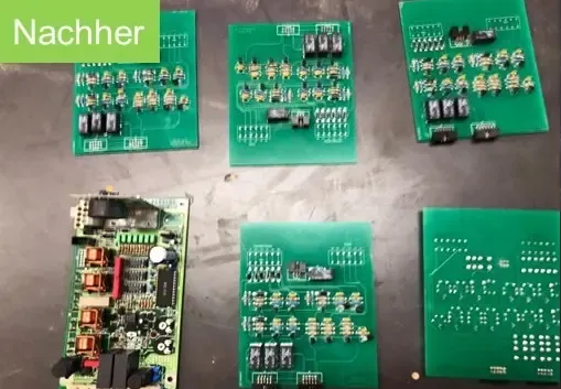 Same PCBs after dry ice cleaning