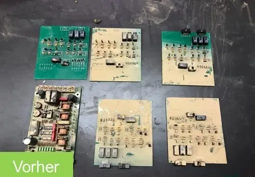 PCBs with dust and residue